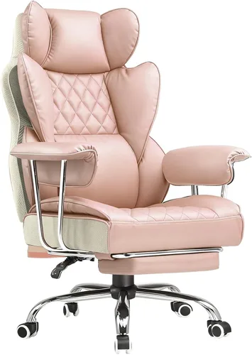 Miniatura 9 de COMHOMA Silla de Oficina Grande y Alta, Silla Gaming de Cuero con Respaldo Alto y Reposapiés, Silla de Oficina Ejecutiva Ergonómica con Soporte