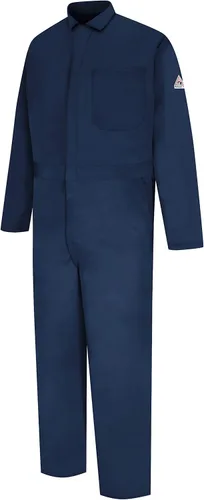Miniatura 4 de Bulwark FR Overol clásico de algodón de sarga resistente al fuego de 9 onzas para hombre con mangas con dobladillo