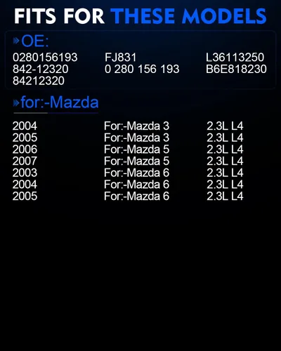 Miniatura 2 de YZHIDIANF - Inyectores de combustible actualizados 0280156193 de alto rendimiento se adapta a: Mazda 3 2.3L L4 2004-2005, para: Mazda 5 2.3L L4