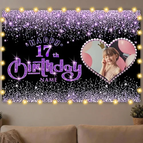 Miniatura 8 de Dicodes Decoraciones de cumpleaños de unicornio personalizadas para niñas, pancarta de cumpleaños de unicornio, decoración de cumpleaños de princesa