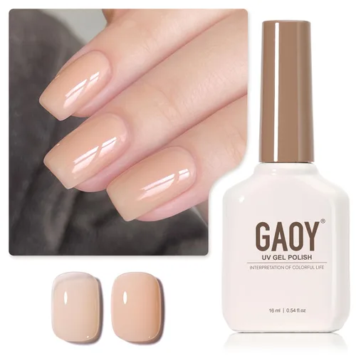 Miniatura 55 de GAOY - Esmalte de uñas de gel marrón, 16ml de esmalte de gel para quitar por remojo, curado con luz UV para arte de uñas, manicura DIY en casa, 2088