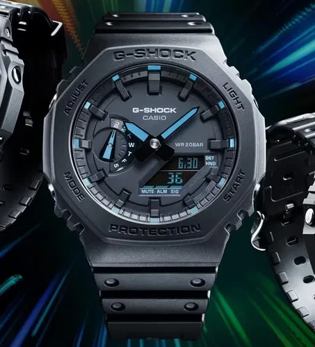 Miniatura 4 de G-Shock GA2100-1A2 Neon Accent - Reloj azul, Azul, Digital