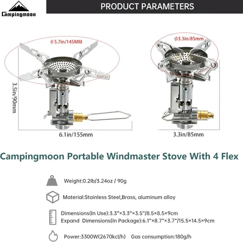 Miniatura 3 de CAMPINGMOON Estufa compacta plegable