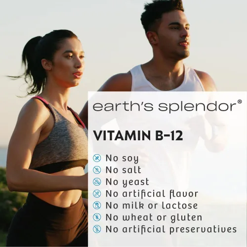 Miniatura 4 de Suplementos de energía Earth's Splendor, con vitamina B12, sin color ni sabor artificial, sin gluten, apoyo para el metabolismo energético