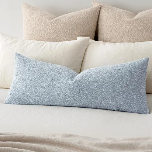 Miniatura 28 de MIULEE Funda de almohada texturizada con diseño de boucle, color azul aguamarina, funda de almohada lumbar sólida, decorativa de primavera, suave