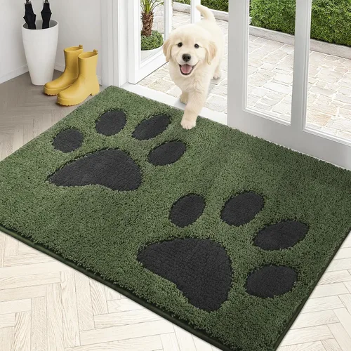 Miniatura 44 de PURRUGS Tapete para puerta que atrapa la suciedad, 32 x 70 pulgadas, antideslizante, lavable a máquina, tapete de microfibra para entrada, tapete