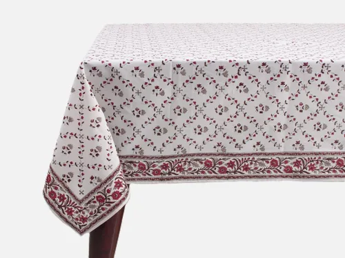 Miniatura 88 de Ridhi Mantel rectangular de algodón con estampado de bloque a mano amarillo mostaza, 102 x 48 pulgadas, reutilizable, decorativo para uso diario