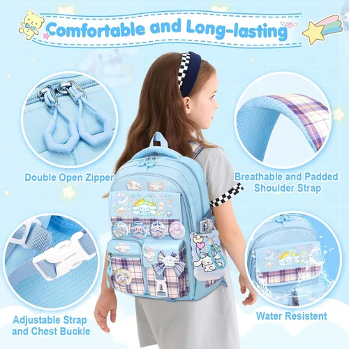 Miniatura 5 de Mochila KIEAL para Niñas, Azul