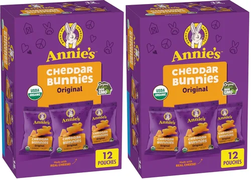 Miniatura 32 de Annie's Galletas orgánicas originales de Cheddar Squares horneadas, hechas con queso real, 11.25 onzas