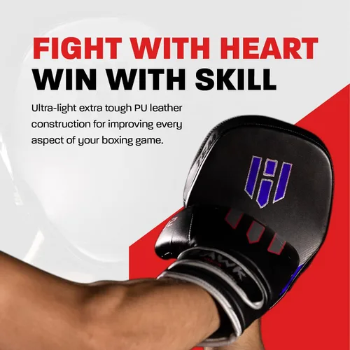 Miniatura 7 de Manoplas de golpeo para Kickboxing, Muay thai, artes marciales mixtas, boxeo, entrenamiento, enfoque, almohadillas de mano para niños, hombres y Azul