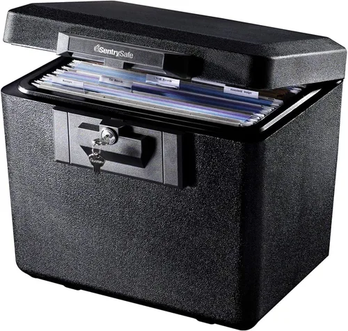 Miniatura 5 de SentrySafe Caja ignífuga 1200 con cerradura de llave, 0.18 pies cúbicos, color negro y caja ignífuga 1170 con cerradura de llave de 0.61 pies
