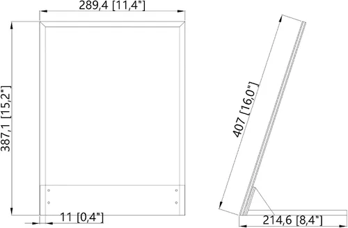 Miniatura 5 de FixtureDisplays 11.4 x 15.2 x 8.5 Zapato de montaje Espejo de vidrio Marco de acero Tienda al por menor del hogar Tatuaje Terapia 15588-NPF