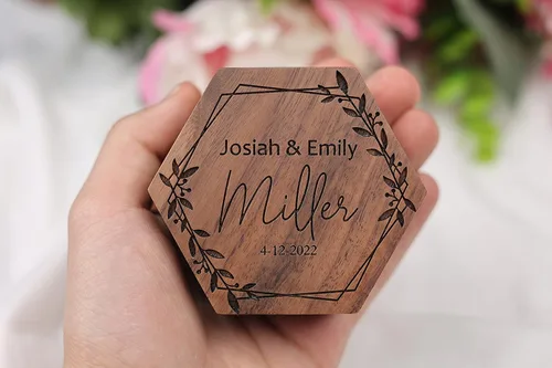 Miniatura 7 de Personalized Wooden Ring Box, Custom Wedding Ring Box, Engagement Ring Box, Custom Ring Holder