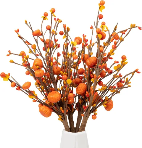 Miniatura 37 de Wootkey 10 Piezas Flores Artificiales de Jazmín de 29.5" de Largo Flores Falsas Ramas Secas para el Día de la Madre Hogar Oficina Bricolaje Arte