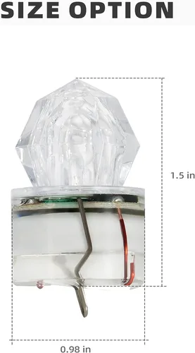 Miniatura 3 de BLUEWING Luces LED de pesca de diamante, luces de caída profunda, intermitente subacuático, activación de agua, señuelos de pesca con iluminación