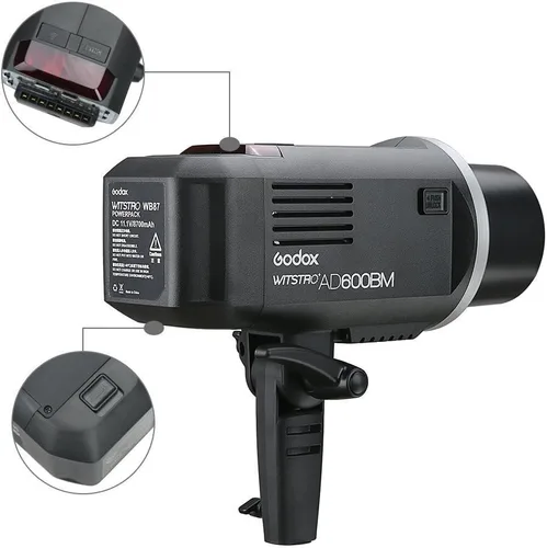 Miniatura 9 de Godox AD600BM Montura Bowens 600Ws GN87 Flash estroboscópico de alta velocidad para exteriores y estudio monoluz con sistema inalámbrico 2.4G X