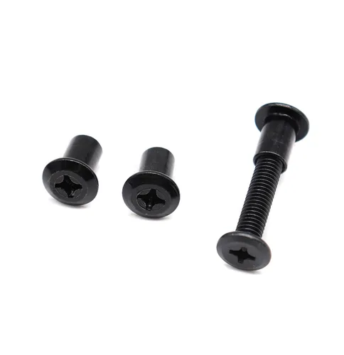 Miniatura 2 de Paquete de 10 tornillos de conexión Phillips M6 de 0.632 pulgadas, color negro, para muebles, camas y armarios