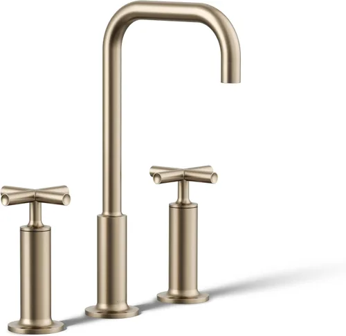 Miniatura 21 de KOHLER K-14408-4-2MB Purist - Grifo de lavabo de baño generalizado, 3 agujeros, manijas de palanca alta generalizadas y boquilla de cuello de cisne