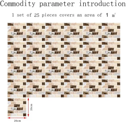 Miniatura 8 de Calcomanías para azulejos de mosaico, calcomanías decorativas para azulejos de pared, despegar y pegar, lámina ignífuga para salpicaduras en muro