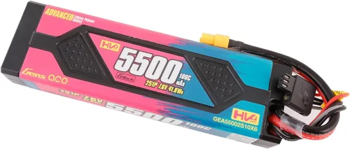 Miniatura 3 de Gens ace Advanced 5500mAh 7.6V 100C 2S1P Hardcase HV Lipo batería con chip G-Tech es más inteligente, segura y conveniente (2 piezas)