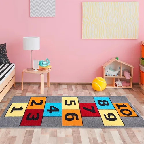 Miniatura 9 de Ottomanson Children's Collection - Alfombra de jardín, 2 pies, 7 pulgadas x 6 pies, color gris