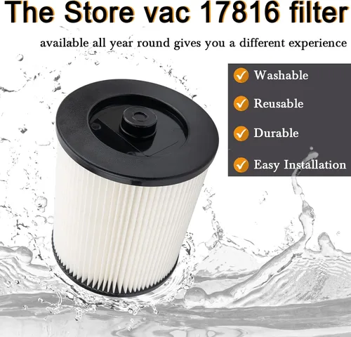 Miniatura 6 de 17816 Filtro para Shop Vac Craftsman 9-17816 Filtro Craftsman para aspiradoras húmedas/secas de 5/6/8/12/16/32 galones más grandes accesorios