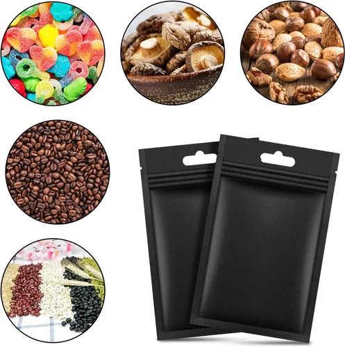 Miniatura 3 de 200 piezas de bolsas Mylar Zip Lock. Bolsas de papel de aluminio, plano metálico Mylar Foil plano, bolsas ZipLock de almacenamiento de alimentos.