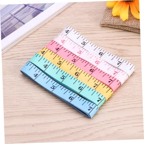 Miniatura 7 de NUOBESTY Sets m Cinta métrica a medida Cinta métrica retráctil de plástico flexible para coser manualidades y uso escolar Resistente a la sal ácida