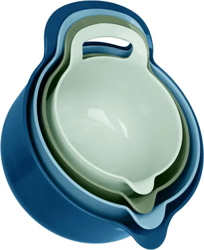 Miniatura 9 de BoxedHome Paquete de 4 Tazones de Mezcla Anidables con Pico Vertedor y Asa, Tazón Grande de Mezcla de Plástico sin BPA Apto para Microondas y Azul