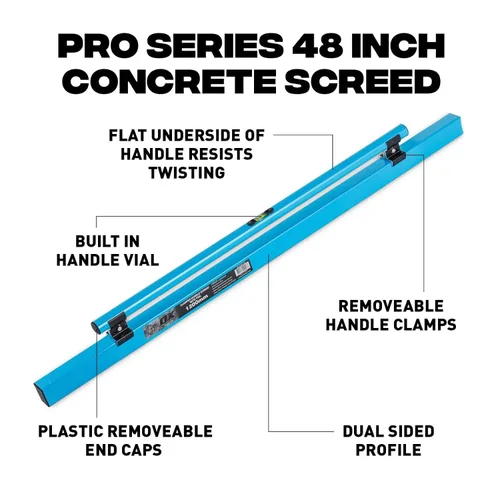 Miniatura 2 de OX TOOLS Serie Pro Nivel de concreto de 48 pulgadas con vial nivelador Aleación estructural resistente Mango ergonómico Ligero y reversible