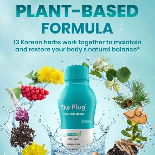 Miniatura 4 de The Plug Bebida de desintoxicación y reparación de limpieza del hígado, bebida electrolítica a base de plantas para apoyo y salud hepática, alivio