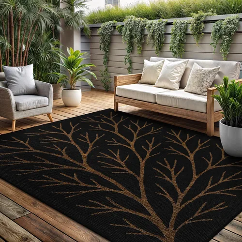 Miniatura 23 de Alfombra Lavable para Interiores y Exteriores 8x10 Resistente a la Intemperie Alfombras de Área Modernas de Yute Sólido para Porche Terraza Balcón