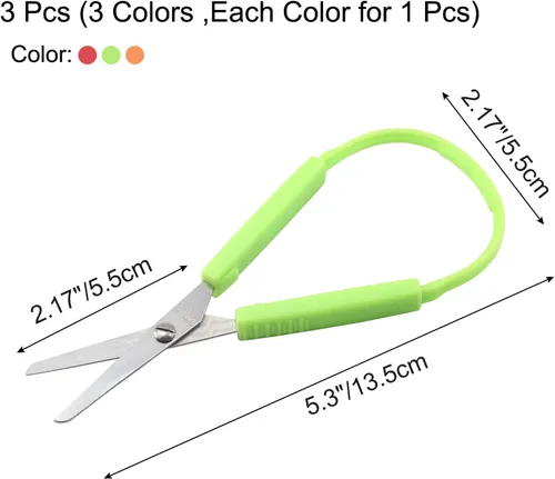 Miniatura 2 de 3 mini tijeras de bucle, tijeras adaptativas de 5.5 pulgadas para niños con necesidades especiales, soporte derecho e izquierdo para niños de 2 a 4