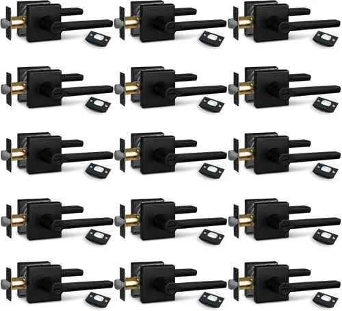 Miniatura 74 de NEWBANG Palanca de puerta de cama/baño para privacidad Baño e interior Manija de cerradura de puerta en negro mate envejecido, HD1601-DB-BK-1P