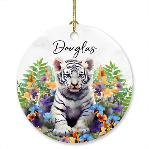 Miniatura 19 de Adorno de elefante de Navidad 2025, lindo adorno de elefante personalizado para árbol de Navidad, adornos de elefantes florales para bebés, regalos