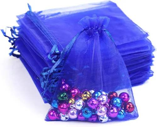 Miniatura 17 de Lautechco 100 bolsas de organza – 4 x 6 pulgadas, bolsas de regalo de malla beige con cordón para Navidad