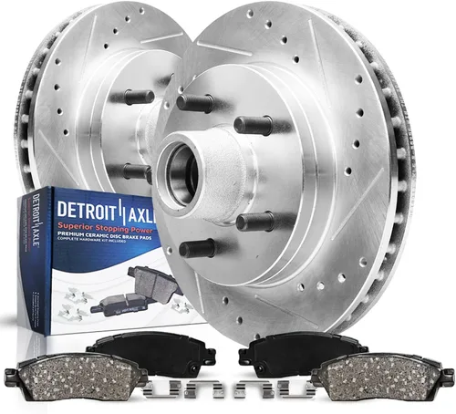 Miniatura 19 de Detroit Axle - Rotores de freno perforados traseros + repuesto de pinza de freno de disco trasera izquierda para Acura TL Honda Element - Juego de 3