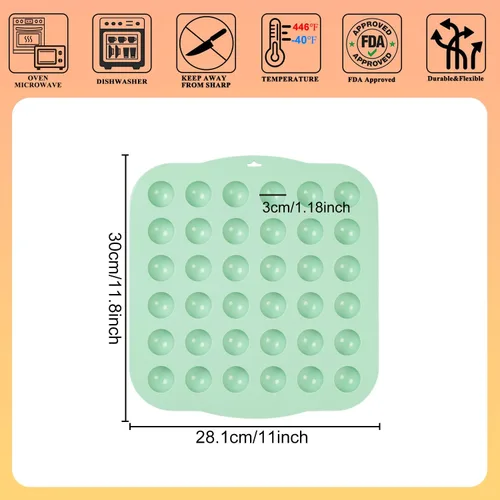 Miniatura 2 de QELEG Moldes de silicona para bolas de chocolate, paquete de 2 moldes antiadherentes para dulces, tamaño de mordida, media esfera, mousse, molde