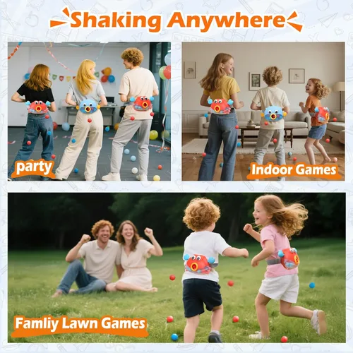 Miniatura 2 de Skirfy Juegos de fiesta al aire libre para niños y adultos, juego de pelota agitadora con 40 bolas, divertidos juguetes para interiores