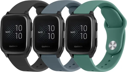 Wanme Bandas para Garmin Venu 2 Plus / Venu Sq / Venu / Vivoactive 3 Correa de reloj para mujeres y hombres, paquete de 3 correas deportivas de