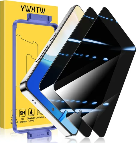 YWXTW EZ Unlock - Protector de pantalla de privacidad para Samsung Galaxy S25 Plus, soporte de huellas dactilares ultrasónico 0.01S, no de vidrio,