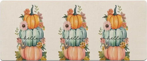 Tapete de baño de calabaza de cosecha para bañera, antideslizante, de secado rápido y absorbente, tierra de diatomeas, ducha, fregadero, dormitorio,