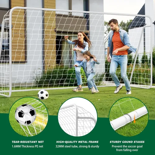 Miniatura 3 de NAIZEA Soccer Goals - 24x8/21x7/18x7/12x6/16x7/10x6/8x6/6x4FT Soccer Goals for Backyard Training- Portable Metal Soccer Net for Youth & Adults