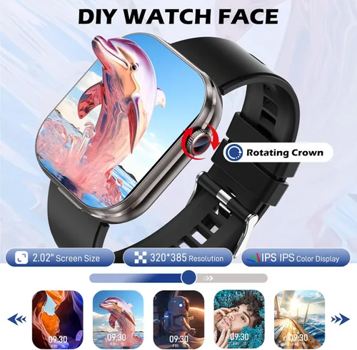 Miniatura 7 de Smart Watches for Men with Earbuds Inside (Answer/Make Call), 2.02" Fitness Tracker with Exercise Monitor, Ultra-Long Standby Waterproof with Sleep