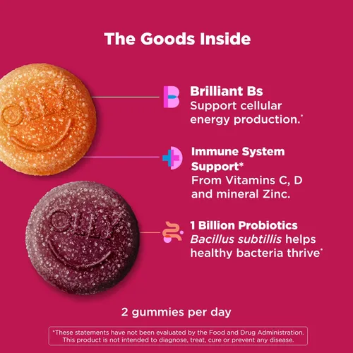 Miniatura 3 de OLLY Gomitas Multivitamínicas Multi + Probióticas para Adultos, 1 mil millones de UFC, suplemento masticable de apoyo digestivo e inmunológico