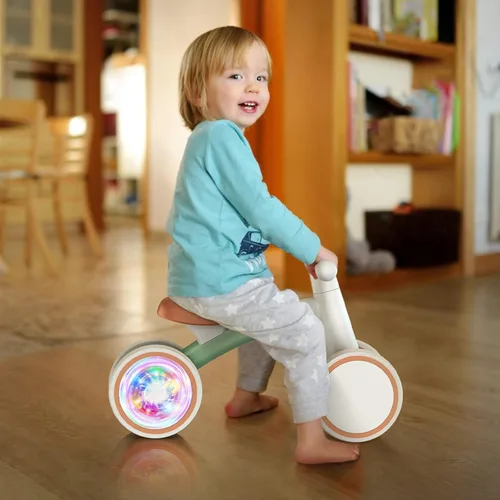 Miniatura 9 de SEREED - Bicicleta de equilibrio para bebés con iluminación colorida, juguetes para niños y niñas de 1 año, bicicleta de equilibrio para niños de 12