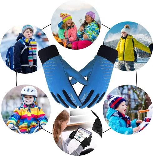 Miniatura 5 de FINGER TEN Kids Winter Gloves Warm Waterproof with Free Neck Warmer Boys Girls Touchscreen for Cold Weather Outdoor Sports