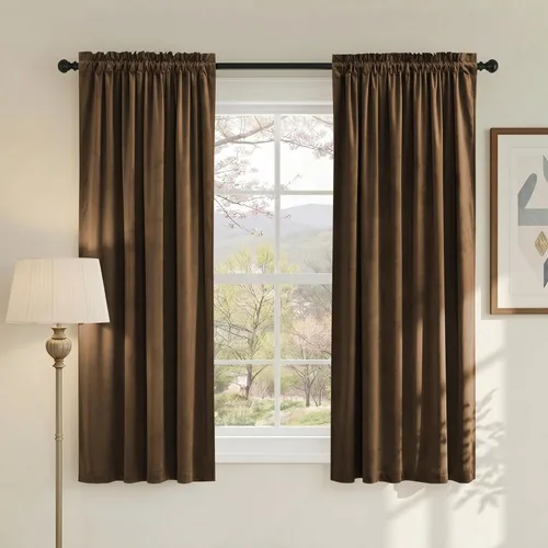 Miniatura 123 de NICETOWN Cortinas opacas de terciopelo extralargas negras de 120 pulgadas de largo para telón de fondo, cortinas de terciopelo con aislamiento Serie