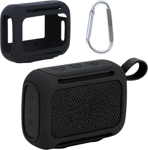 Miniatura 20 de Funda de silicona Lebakort compatible con altavoz portátil JBL GO 4 (Funda negra)
