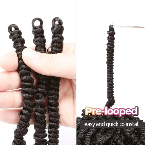 Miniatura 3 de TOYOTRESS Bob Spring Twist de 6 pulgadas (160 hebras), trenzado corto y esponjoso, pelo pretrenzado de instalación de ganchillo súper lindo